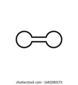 Simple dumbbell line icon. Stroke pictogram. Vector illustration isolated on a white background. Premium quality symbol. Vector sign for mobile app and web sites.