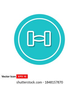 Simple dumbbell line icon. Stroke pictogram. Vector illustration isolated on a white background. Premium quality symbol. Vector sign for mobile app and web sites.