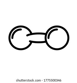 Sencillo dobladillo, icono de contorno mínimo en blanco y negro. Ilustración vectorial plana. Aislado sobre fondo blanco.