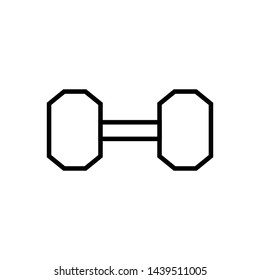 Simple dumbell icon in line style.  symbol of equipment for training in the gym. Simple dumbbells illustration.