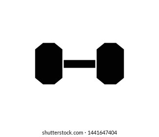 Simple dumbells monochrome icon, isolated on white background.- vector
