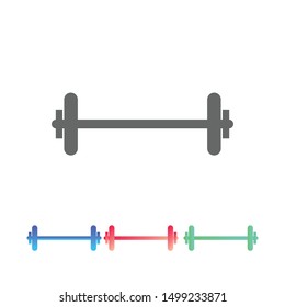 Simple dumbells monochrome icon, isolated on white background.- vector