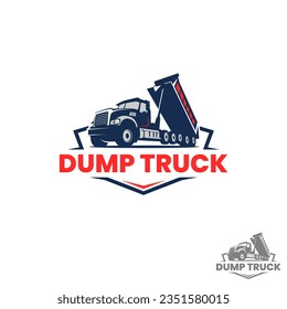 A simple dump truck logo features a minimalist design that captures the essence of a dump truck's functionality. It a suitable choice for businesses related to construction or heavy equipment services