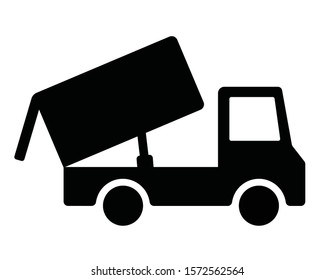 simple dumping truck icon, vector illustration 