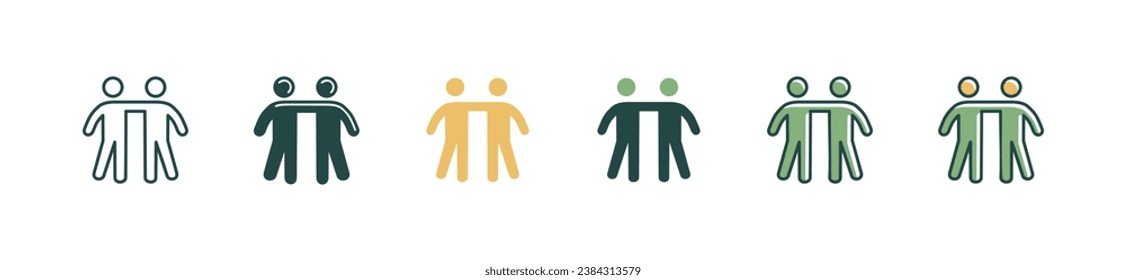 simple duo human resource business partner icon vector teamwork alliance success social people culture together symbol illustration