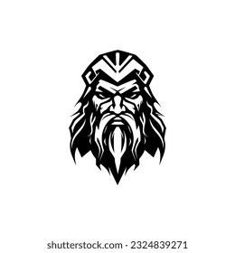 simple dwarf warrior ancient hero logo vector illustration template design
