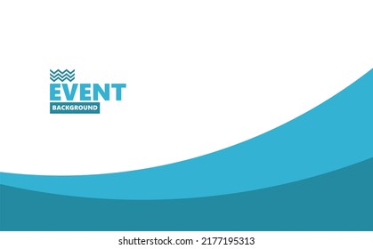 Simple Dynamic Blue Curvy Shapes Vector Background With White Space. Background For Photo Booth, Backdrop, And Event.