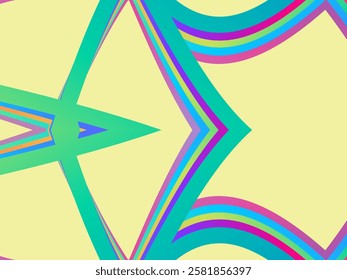 SIMPLE DYNAMIC LINE art design with aesthetic colourful background