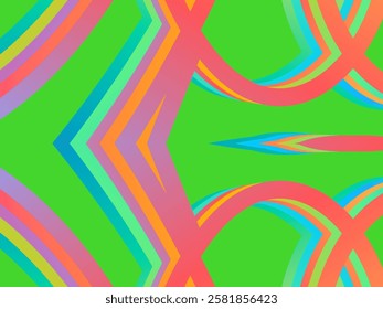 SIMPLE DYNAMIC LINE art design with aesthetic colourful background