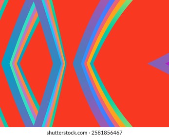 SIMPLE DYNAMIC LINE art design with aesthetic colourful background