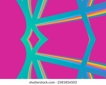 SIMPLE DYNAMIC LINE art design with aesthetic colourful background