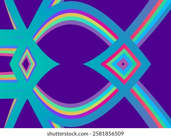 SIMPLE DYNAMIC LINE art design with aesthetic colourful background