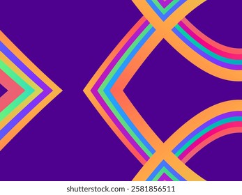 SIMPLE DYNAMIC LINE art design with aesthetic colourful background