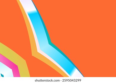 SIMPLE DYNAMIC LINE art design with aesthetic colourful background