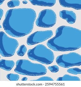 Simple dynamic sea waves. Sunny dynamic water surface seamless pattern grain vector illustration. Modern flat cartoon background design flowing texture.