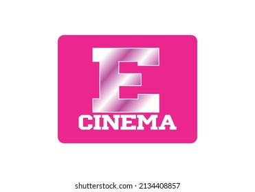 Simple E CINEMA text logo vector, perfect for creator content designs.