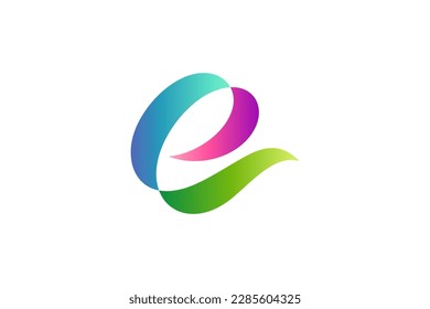 simple e letter colorful gradient logo design