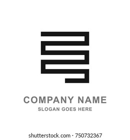 Simple E Letter Infinity Logo Vector Icon 