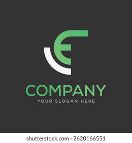 simple e logo vector template