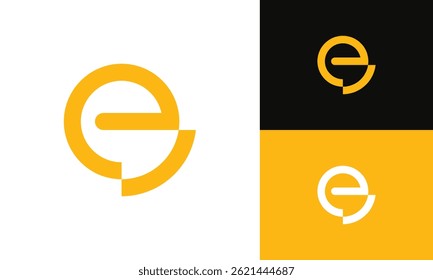 simple e logo vector template