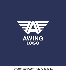SIMPLE E WING LOGO, silhouette of great lettes a and wing, vector illustrations