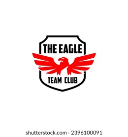 Simple Eagle Badge Shield Sports Team Logo Template Vector