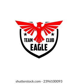 Simple Eagle Badge Shield Sports Team Logo Template Vector