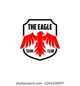 Simple Eagle Badge Shield Sports Team Logo Template Vector