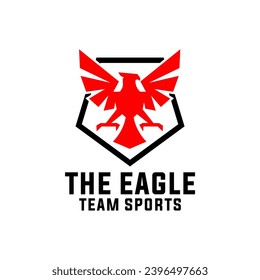 Simple Eagle Badge Shield Sports Team Logo Template Vector