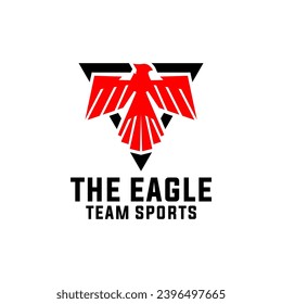 Simple Eagle Badge Shield Sports Team Logo Template Vector