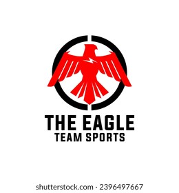 Simple Eagle Badge Shield Sports Team Logo Template Vector