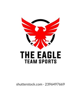 Simple Eagle Badge Shield Sports Team Logo Template Vector