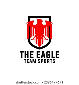 Simple Eagle Badge Shield Sports Team Logo Template Vector