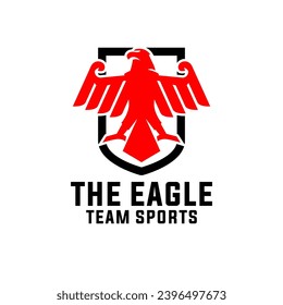 Simple Eagle Badge Shield Sports Team Logo Template Vector