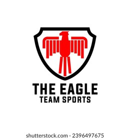 Simple Eagle Badge Shield Sports Team Logo Template Vector