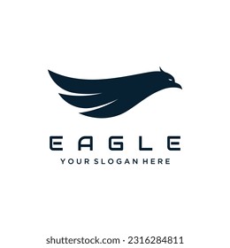 Simple eagle bird logo design with creative idea.Vector illustration.