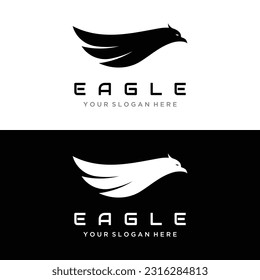 Simple eagle bird logo design with creative idea.Vector illustration.