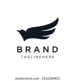 Simple eagle bird logo design with creative idea.Vector illustration.
