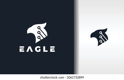 simple eagle circle tech logo