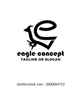 simple eagle concept with letter e