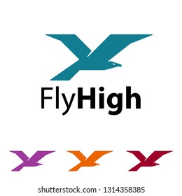 Simple Eagle Hawk Falcon Flying Logo Symbol