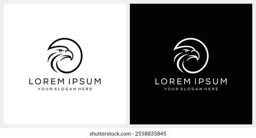 simple eagle hawk logo design vector template