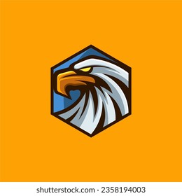 simple eagle head logo with shield