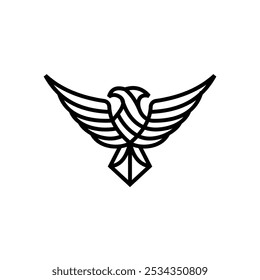 Logotipo de arte de linha de águia simples