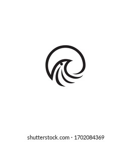 simple eagle lines circle logo concept