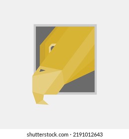 simple eagle logo design in golden colorful polly style.