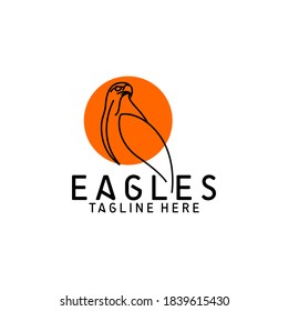 Simple Eagle Logo Design Template Vector