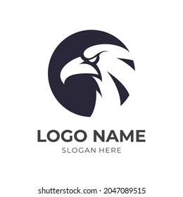 simple eagle logo design template concept vector with flat black color style