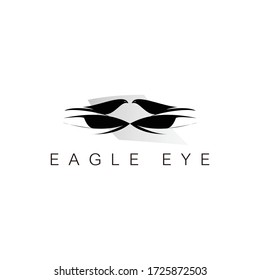 Simple eagle logo and eyes with a white background