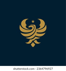 simple eagle logo with stars